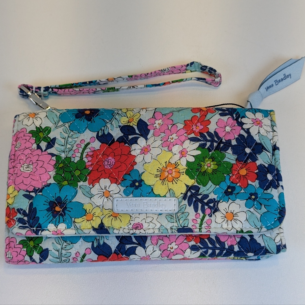 Vera Bradley Far Out Floral Trifold Wallet Wristlet Spring 2021 NWOT